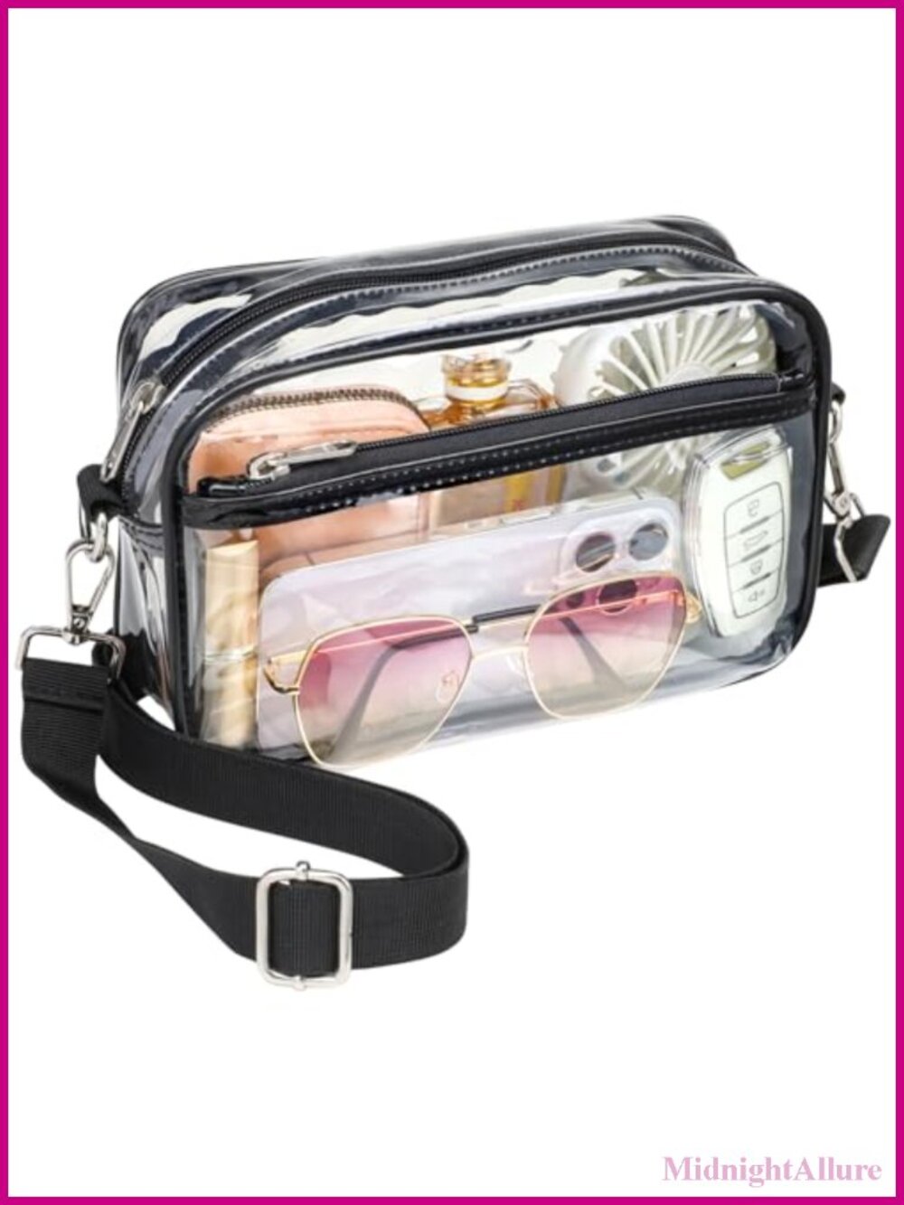Clear Crossbody Bag Stadium Approved PVC Purse for Concerts